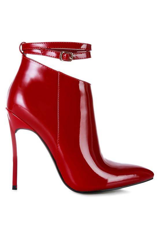 Stylish black ankle boots with sleek design and high stiletto heels for fashionable women
