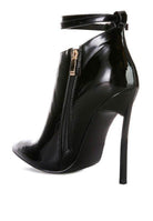 Rag Company stylish black ankle boots with a sleek design and high stiletto heel