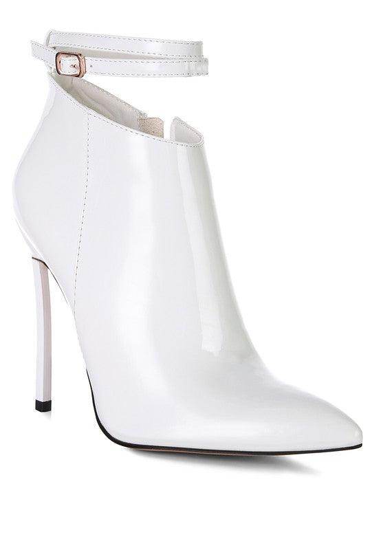 Stylish black ankle boots with a sleek design and high stiletto heels for elegant fashion