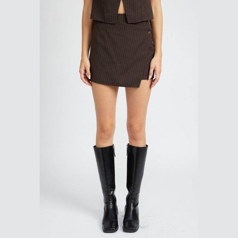 Emory Park stylish black skort made with a pinstripe design for a trendy look