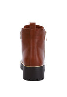 Rag Company Women's Stylish Block Heel Boots for Vacation with a chic brown design and practical back zipper