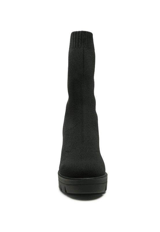 Rag Company Women's Black Boots featuring a sleek design and stylish block heel footwear
