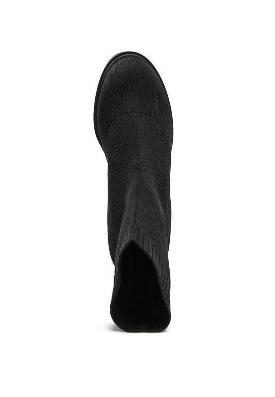 Rag Company Women's Stylish Block Heel Footwear in Black with a Sleek, Modern Design