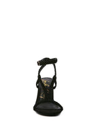 Rag Company stylish block heel shoes in black with braided design and ankle strap for a chic look
