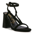 Rag Company stylish block heel shoes in black with braided straps and a sleek design