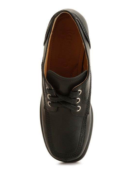Rag Company stylish block heel shoes in black with lace-up design for women's fashion