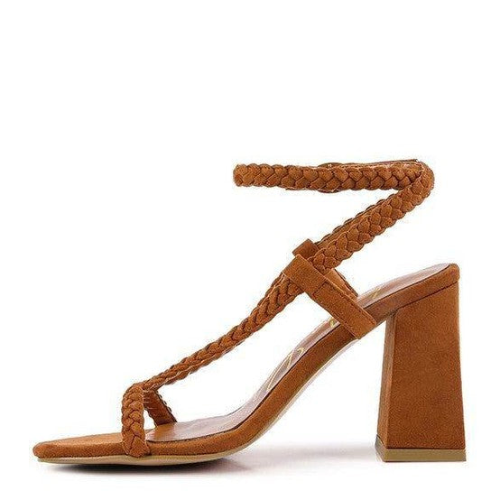 Stylish block heel shoes by Rag Company with braided straps and a chic design for elegant looks