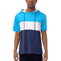 Men's WEIV stylish blue block tee with a hood and colorful block design for casual wear