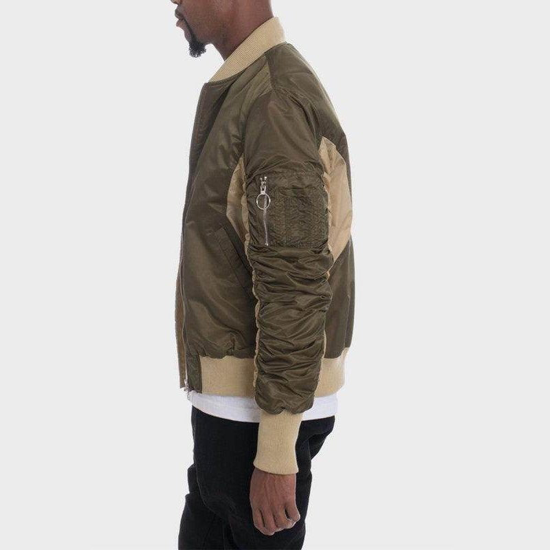 WEIV stylish bomber jackets for men in olive green with ribbed cuffs and side pockets