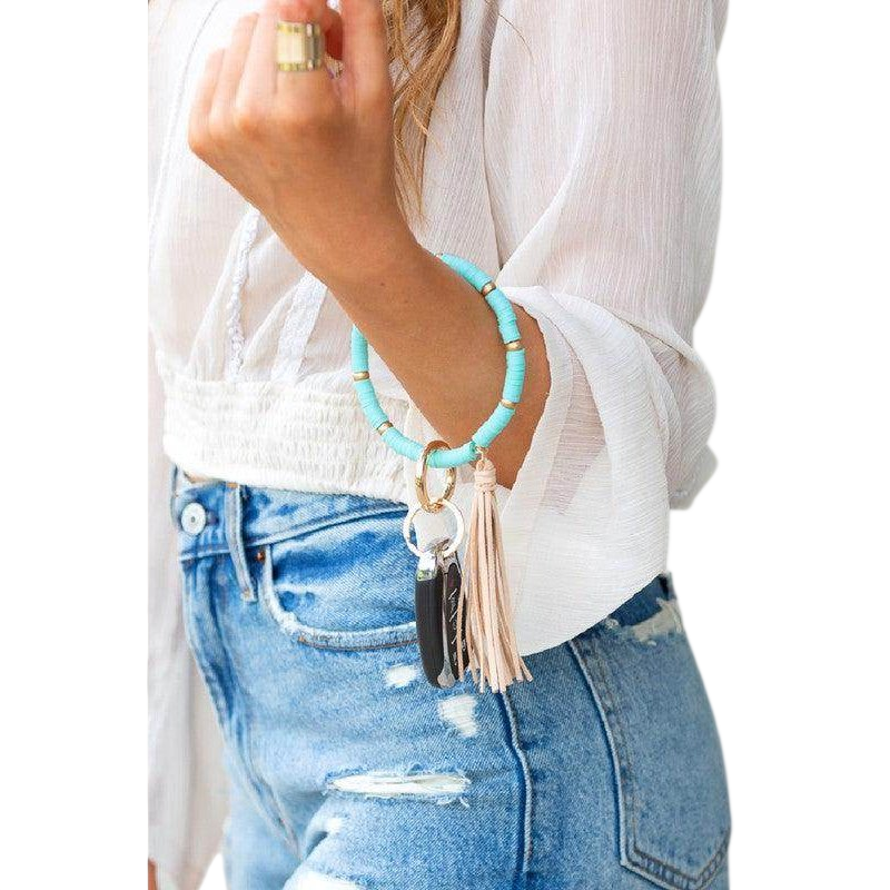 Elegante Llavero de Pulsera con Borla