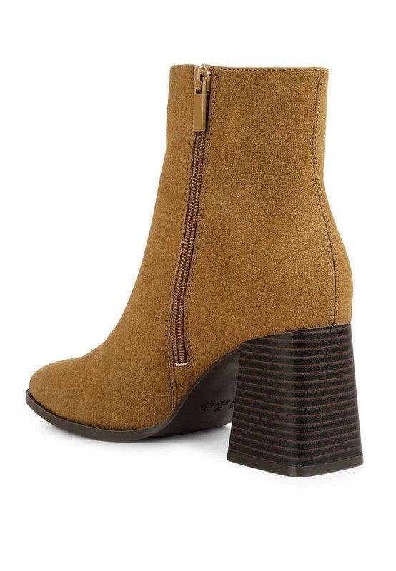 Stylish Brown Chelsea Boots with a trendy block heel and side zipper for easy wear