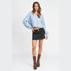 Emory Park stylish cableknit sweater in light blue, perfect for trendy fall outfits