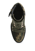 Rag Company stylish camo boots for vacations with lace-up design and padded collar