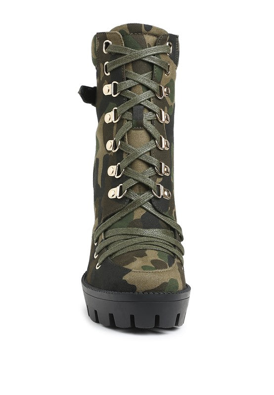 Rag Company stylish camo boots for vacations featuring a trendy lace-up design and sturdy outsole