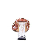 Back view of stylish clear strap heels with a chic design and transparent heel for women