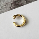 ClaudiaG stylish ear cuff for vacation in shiny gold finish with a unique design