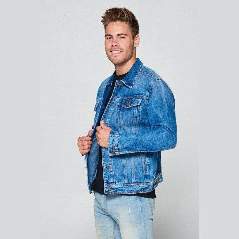Blue Age stylish jean jackets for men featuring a classic fit and light wash for casual wear