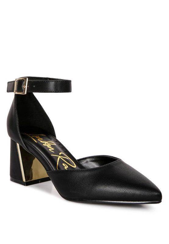 Rag Company stylish metallic sandals with a pointed toe and ankle strap for elegant occasions