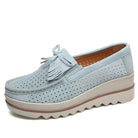 VacationGrabs stylish moccasin loafers with perforated design and comfortable platform sole