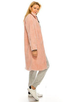 Andante USA stylish pink coat in cozy material, perfect for casual outings and layering.