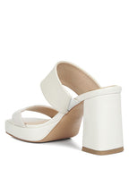 Rag Company stylish platform sandals for travel in white with a high block heel and cushioned straps
