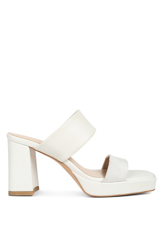 Rag Company white women's stylish platform sandals for travel with block heel and open toe design