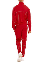 Men's 2PC Track Set in stylish red track suit for comfort and athletic wear