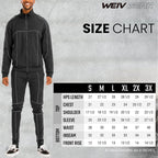 Men's stylish red track suit from VacationGrabs with zip-up jacket and fitted pants for activewear