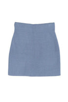 Lilou stylish ribbed knit ensemble featuring a fitted blue skirt designed for modern women