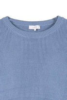 Lilou Women's Stylish Ribbed Knit Ensemble in Soft Blue Color for Comfortable Casual Wear