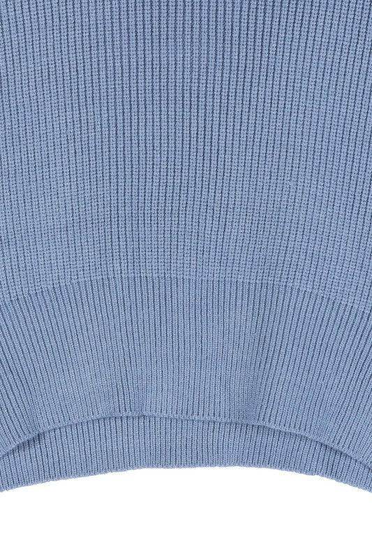 Lilou stylish ribbed knit ensemble featuring a soft blue fabric for a trendy look