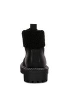 Rag Company stylish shearling collar boots in black with a chunky sole for comfort and warmth