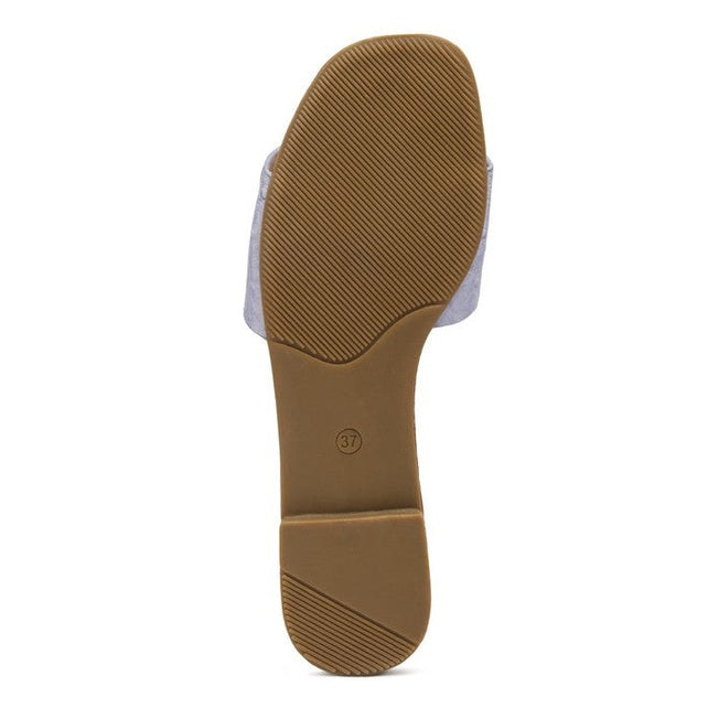Bottom view of Rag Company stylish summer slides for women showing textured sole and size 37