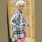 La Miel Women's Stylish Travel Jacket in Plaid Pattern, Perfect for Casual Outings and Travel