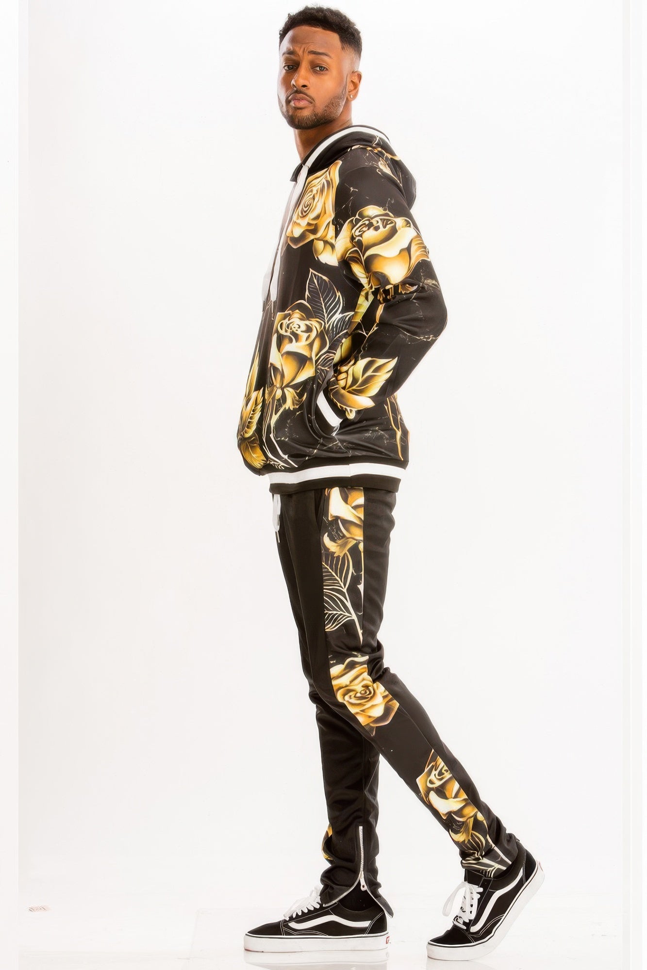 Men's 2PC Track Set by VacationGrabs, a stylish travel outfit with floral design and comfortable fit