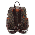 Stylish vacation backpack in geometric pattern with multiple pockets and adjustable straps