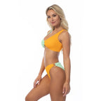 Beach Joy Bikini stylish vacation bikini set in orange and green two-piece women's swimwear