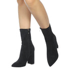 Rag Company stylish vacation boots in black suede with a sleek design and high heels