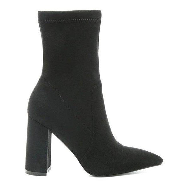 Rag Company stylish vacation boots in black featuring a sleek design and high block heel