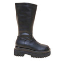 Let's See Style Women's Stylish Vacation Boots with Chunky Sole and Sleek Black Design