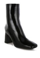 Rag Company stylish vacation boots for women in sleek black with a modern square toe and high heel design