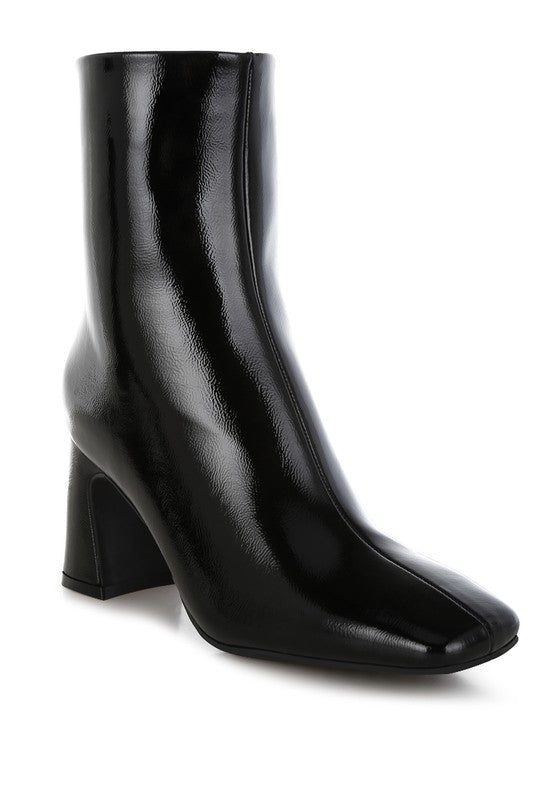 Rag Company stylish vacation boots for women in sleek black with a modern square toe and high heel design