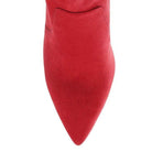 Rag Company stylish vacation boots in vibrant red with a pointed toe design for fashionable outings
