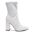 Rag Company stylish vacation boots in white with a high block heel and sleek design
