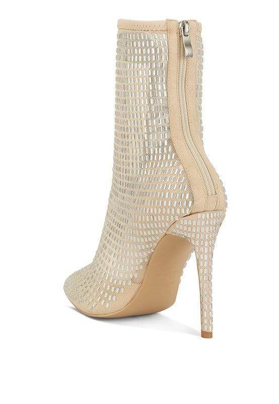 Rag Company stylish vacation footwear with a mesh design and high stiletto heels