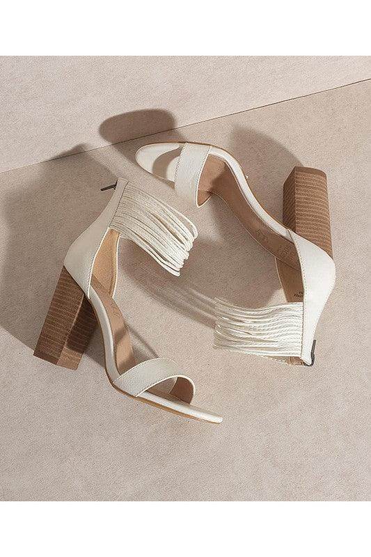Let's See Style Women's Heels with Fringe Detail, perfect stylish vacation footwear