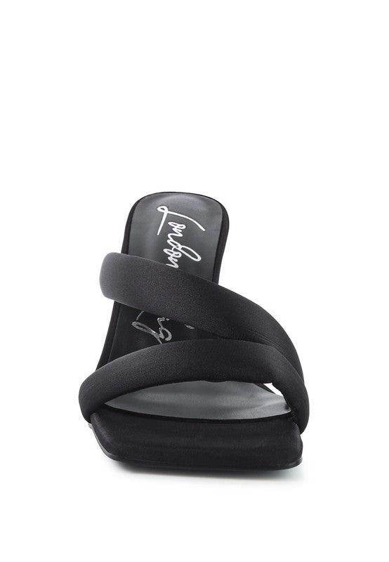 Rag Company stylish vacation heels in black with cross strap design for comfortable summer wear