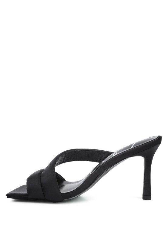 Rag Company stylish vacation heels in black with a sleek design and open toe for summer outings