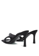 Rag Company stylish vacation heels in black with crossed straps and elegant high heels