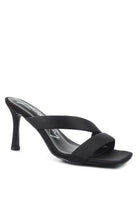Rag Company stylish vacation heels in black with crisscross straps and a sleek design